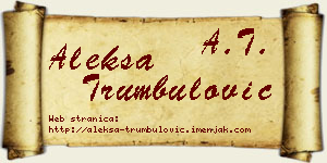 Aleksa Trumbulović vizit kartica